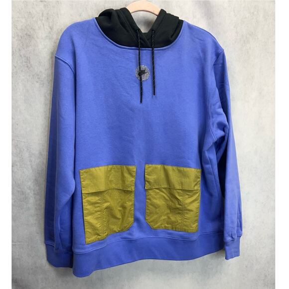 Nike Sports Utility Fleece Hoodie Blue & Moss Beige Mix Size Large NWOT - Picture 2 of 7